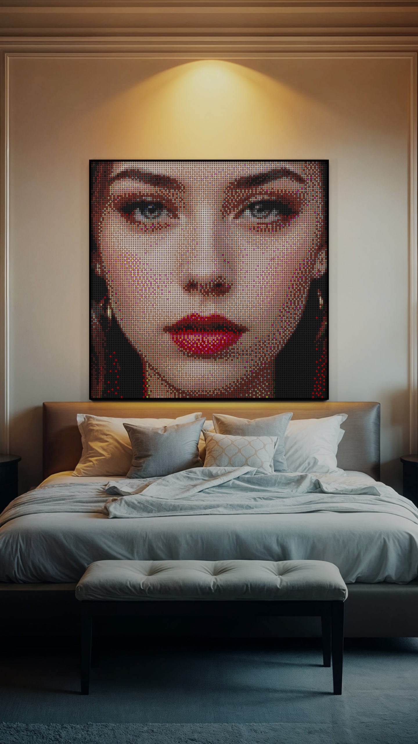 The Alluring Stare LEGO® Style mosaic kit with clear building instructions